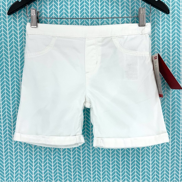Levi's NWT Girls' White Pull-On Adjustable Waist Girlfriend Midi Short, 10 Reg - Picture 5 of 15